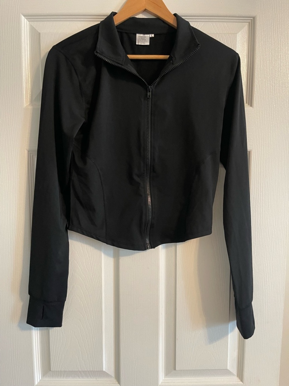 Women’s Black Zip-Front Athletic Jacket